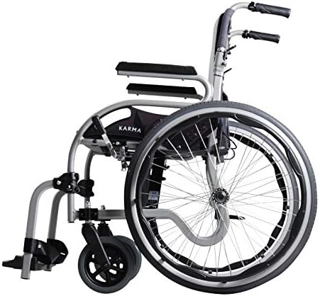 קרמן קמ1514 28 ק ג אולטרה קל משקל 18 כיסא גלגלים עם נדנדה משם הדום ומהיר שחרור סרן בכסף