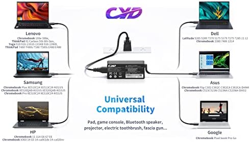 CYD 90W USB-C מתאם חשמל תואם ל- HP Specter X360 15T מגע נייד מחשב Chromebook 11-AE030NR Chromebook 14-CA052WM Chromebook