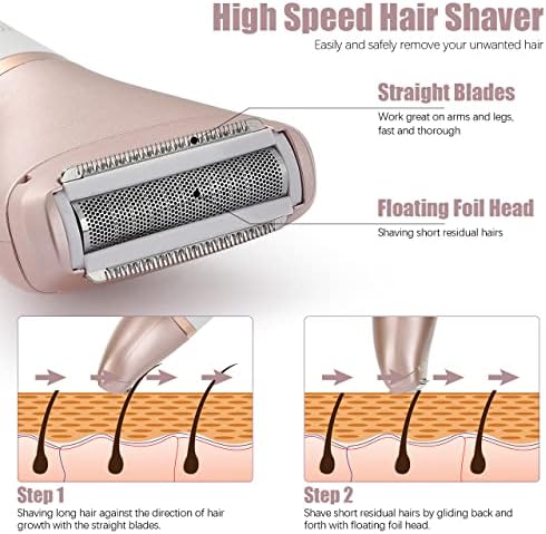 מכונת גילוח חשמלית לנשים, ליינטן 2 ב-1 גוזם להסרת שיער רטוב ויבש, טיפוח שיער גוף עמיד למים ליידי מכונת גילוח לרגליים, בתי
