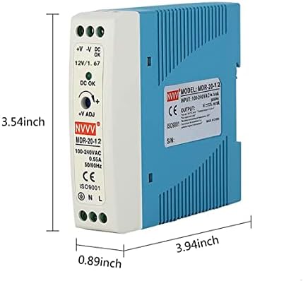 NVVV MDR-20-12 AC ל- DC DIN-RAIL אספקת חשמל 12V 1.67 AMP 20W