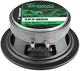 Timpano TPT-MD6 6.5 אינץ 'רמקול בינוני לאודיו Pro Car, 8 אוהם, 150 וואט RM