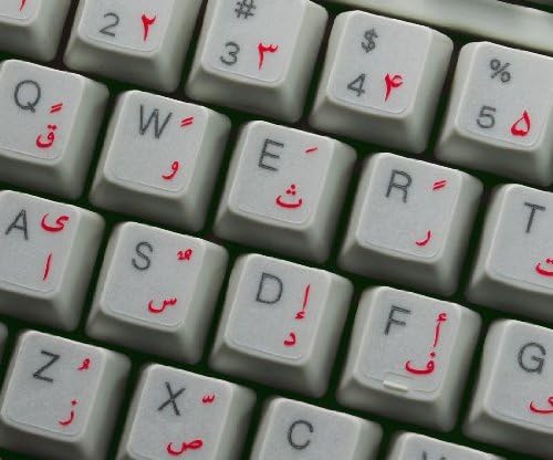 דארי מקלדת מדבקות עם אדום אותיות שקוף רקע לשולחן עבודה, מחשב נייד ומחברת