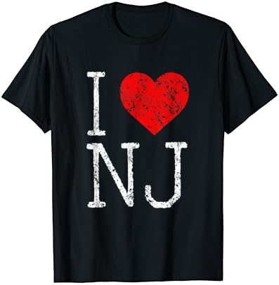 אני אוהב חולצת טריקו של ניו ג'רזי סטייט NJ NJ עיר הולדת גן