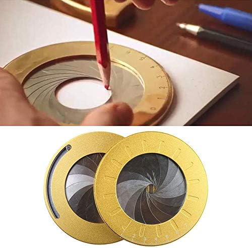 תבנית מעגל עגולה שליט מדידה מתכווננת כלי ציור מתכת מוגדרת לרישום טיוטת עץ מעצבים