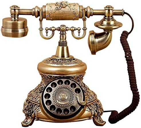 טלפון עתיק Trexd ， חיקוי שרף נחושת סגנון וינטג 'רטרו רטרו רטרו מיושן חיוג רוטרי ביתי וטלפון משרדי