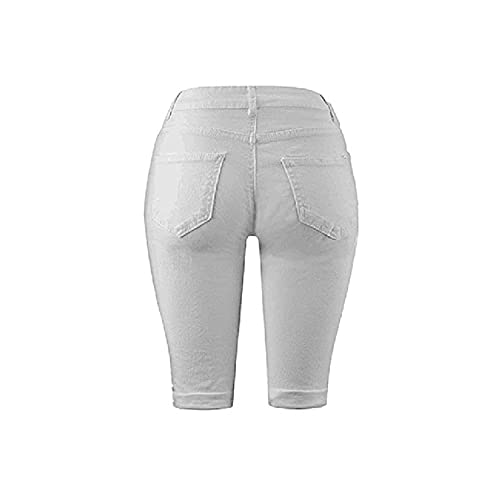 נשים של הברך אורך קצר קרע ג 'ינס בתוספת גודל ז' אן ברמודה מכנסיים עם חור נהרס חור גבוהה מותן ג ' ינס קצר מכנסיים