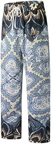 Miashui 6 קצף Mens אופנה מזדמנת כיס מודפס תחרה למעלה מכנסיים בגודל גדול מכנסיים גברים מכנסיים