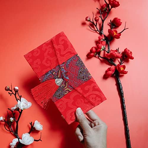 חתונה דקור משי אדום מעטפות, 2 יחידות הונגבאו מעטפות מתנה לעטוף שקיות אדום מזל כסף כיסים לשנה חדשה, פסטיבל האביב,
