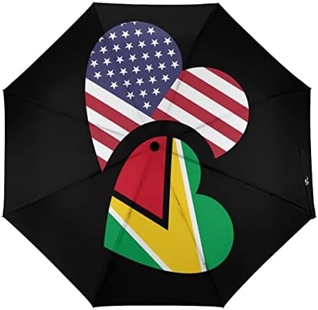 מטריית נסיעות בגיאנה דגל ארה ' ב 3 קפלים אוטומטי פתוח סגור מטרייה נגד אולטרה סגול מטריות אטומות לרוח ניידת