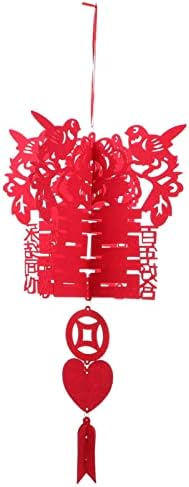 קישוטי חתונה של דויטול אדום פנסים סיניים אדומים פסטיבל סיני וחגיגה פנסים סינית מזל אדום XI 3D פנסי פאזל לקישוט חתונה