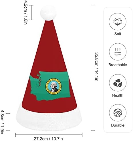 מדינת וושינגטון דגל מפת חג המולד כובע אישית סנטה כובע מצחיק חג המולד קישוטים