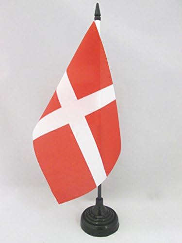 דגל AZ דגל ריבוני סדר צבאי של דגל שולחן מלטה 5 '' x 8 '' - דגל שולחן ירושלמי 21 x 14 סמ - מקל פלסטיק שחור ובסיס