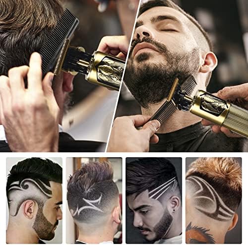 קוצץ שיער לגברים ערכת טיפוח מקצועית, אפס גוזם אפס גוזם שיער מקצועי גוזם גוזם עם תצוגת LCD, חיתוך שיער חתוך אלחוטי 0 ממ קלטות