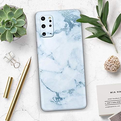עיצוב Skinz Marble & Digital Blue Frosted Foil v7 מגן מדבקות ויניל עטיפת עור תואם ל- Samsung Galaxy S20