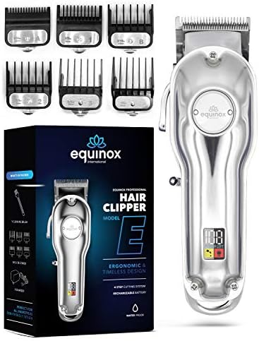 אקווינוקס מקצועי חשמלי שיער קליפר, נטענת גוזם לגברים, אלחוטי שיער קוצץ, שיער חיתוך ערכת עם 6 משמרות, קל משקל