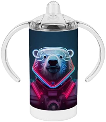 דוב קוטב פנים כוס קש-מדע בדיוני תינוק כוס קש-מודפס כוס קש