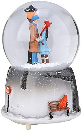 מאהב רומנטי של גלובוס השלג המוזיקלי יד ביד עם צבע נורות LED משתנות מתנת יום ההולדת של האהבה