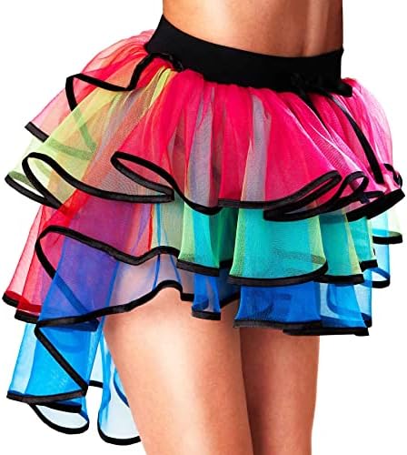 Twinklede Rainbow Tutu חצאית שכבה טול טוטו חצאיות ריקוד צבעוני טוטו תלבושות מסיבת טוטו חצאית לנשים ונערות