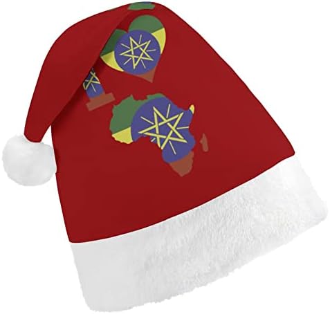 אני אוהב אתיופיה דגל אפריקה חג המולד כובע אישית סנטה כובע מצחיק חג המולד קישוטים