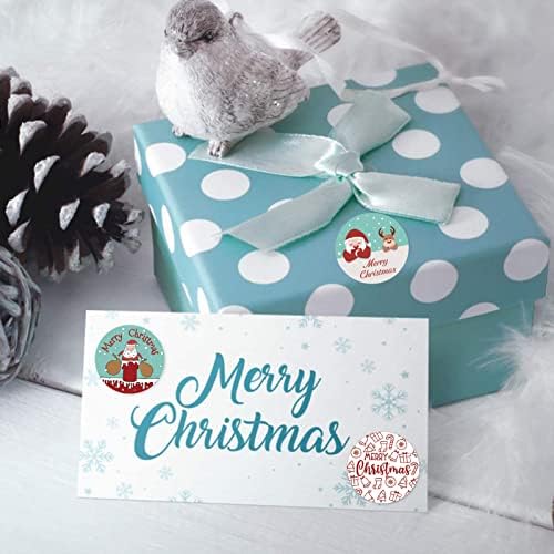 מדבקות חג מולד שמח 1.5, גליל תווית דביק לחג המולד לקישוטי מתנה וחותמות מעטפה