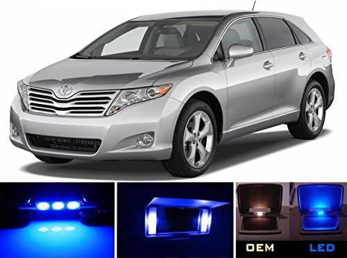 IG-Zakt Fit 2008-2015 Toyota Venza Ultra Blue LED חבילת נורות עבור Vanity/Sunvisor