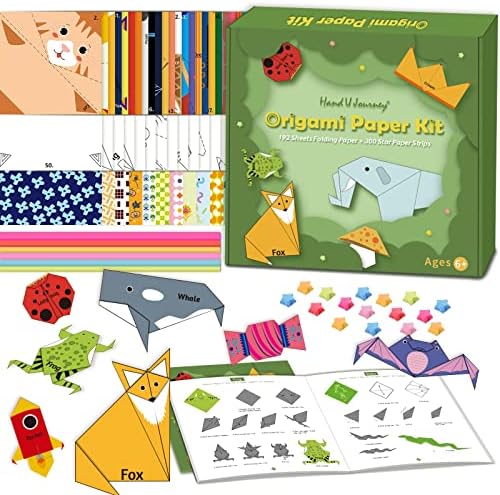 ערכת נייר אוריגמי 300 רצועות נייר כוכבים ו -192 ניירות חיים דו צדדיים -60 פרויקטים של אוריגמי צבעוניים, 60 עבור Doodle, 72