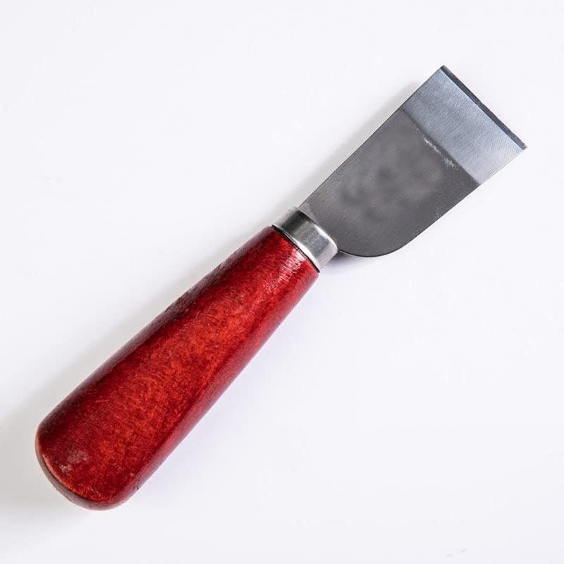 סכין חיתוך עור מקצועית עם ידית עץ