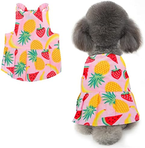 חולצה הוואי לכלב - חולצה הוואי כלב, שמלת הוואי כלבים לכלבים קטנים, בגדי כלבים לילדה של כלבים קטנים