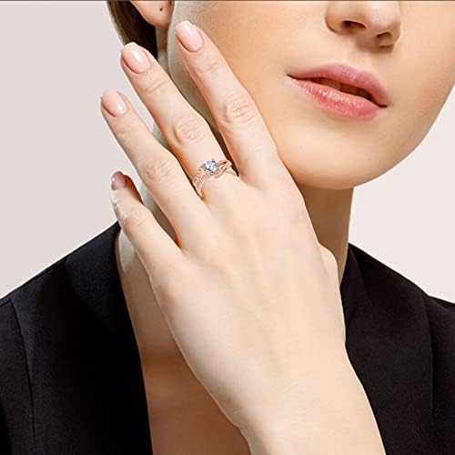 2023 חדש עלה זהב צורת טבעת יהלומי ריינסטון טבעת אלגנטי גיאומטריה ריינסטון טבעת מלא יהלומי טבעות לנשים יצירתי מתנות 24 נוצץ