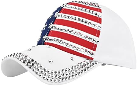 כובעי בייסבול של רינסטון אופנה לגברים נשים היפ הופ מתכוונן כובע ספורט מזדמן נושם עם דגל ארהב