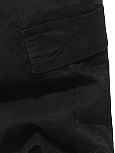 מכנסי מטען כותנה בצבע אחיד של גברים מכנסיים קצרים חיצוניים מרובי כיסים