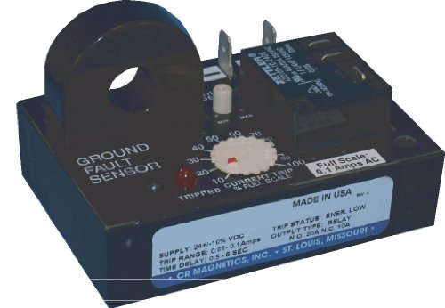 CR Magnetics CR7310-EH-120-.01.1-X-CD-ELR-I ממסר חיישן תקלות קרקע עם שנאי פנימי, 120 VAC, מופעל בטיול גבוה, 0.01 עד