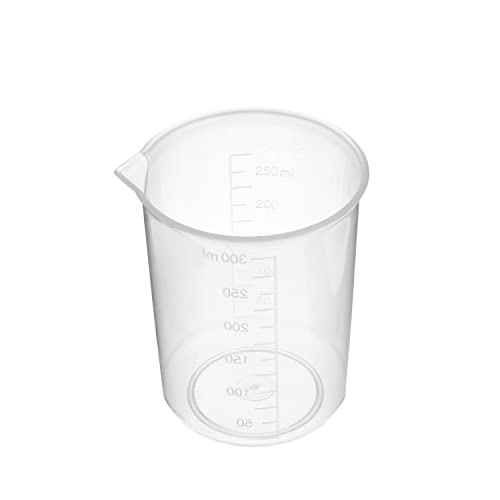 בטומשין 2 יחידות 250 מיליליטר כוסות ערבוב שרף, עמ ' כוס פלסטיק מדידה בצורה נמוכה, כוסות מדידה נוזליות, כוסות בוגרות כוסות