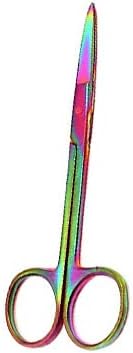 לאג'ה מייבאת חדש 1 כל מספריים מיקרו איריס 4.5 צבע רב -טיטניום צבע קשת נירוסטה כיתה גרמנית ישר