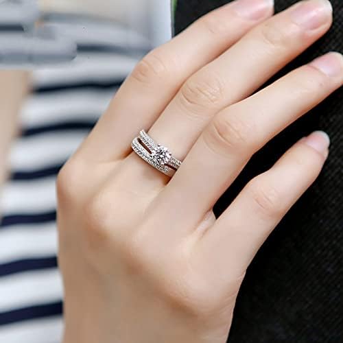 2023 יהלומי טבעת סט לנשים אירוסין טבעת תכשיטי מתנות קרואסון טבעות