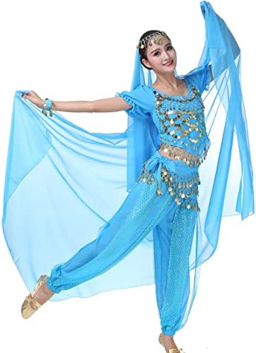 Zltdream את הודי הודי ריקוד בטן צבעוני צעיף רעלה 2.2 * 1.2 מ 'עבור ליל כל הקדושים שיפון תלבושות