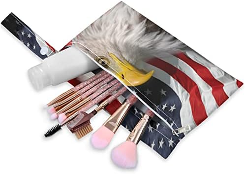 Auuxva דגל אמריקאי נשר ציפורים עמיד למים שקית יבשה רטובה 2 חבילה לשקית חיתול שחייה חוף ים מארגן בגדי ים עם