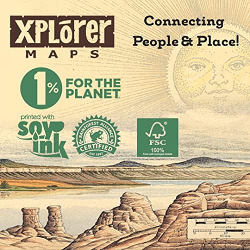Xplorer ממפה ארצות הברית של אמריקה מפה תיק קנבס תיק עם ידיות, שקית קניות במכולת בד, תיק לשימוש חוזר וידידותי
