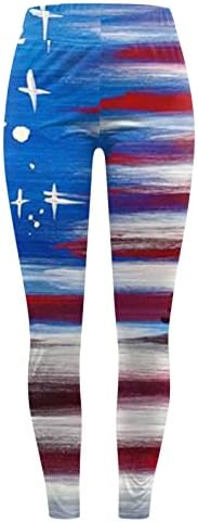 דגל אמריקאי פטריוטי ליגלי נשים מותניים גבוהים מכנסיים פטריוטיים מותניים גבוהים מכנסיים אימון אימון מכנסי יוגה