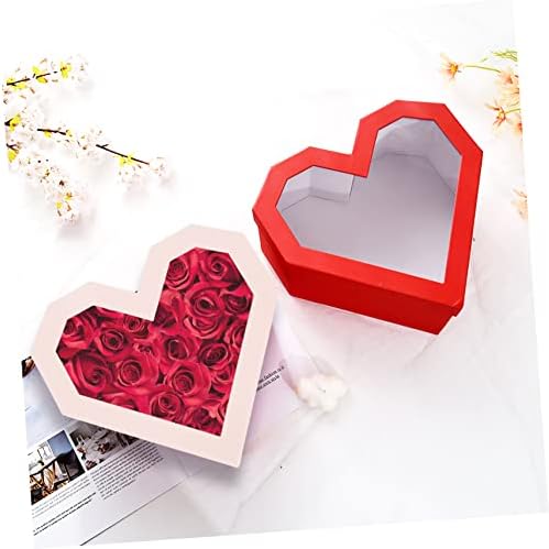 האנבאס קופסות לב שושבינה מתנה דקור שקוף חתונה מכסי פרח עבור צורת פרחוני נייר שוקולד האהבה ' יום הולדת גלישת האהבה אספקת