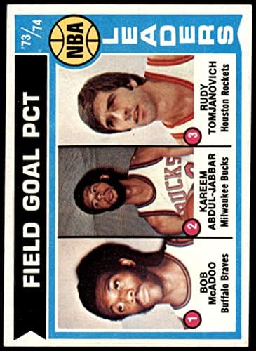 1974 Topps 146 Kareem Abdul-Jabbar/Bob McAdoo/Rudy Tomjanovich Milwaukee/Houston/Buffalo Bucks/Rocket