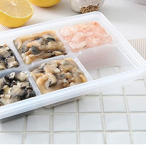 Lakikabdh Bento Bento תיבת אחסון פלסטיק למקרר, עיצוב רשת, ניתן להשתמש בהקפאת קוביות קרח, חלב וכו '