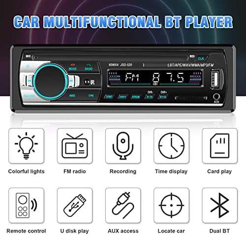 Vicasky 1 SET CAR MP3 נגן רדיו ידיים- חינם לרכב רכב רכב רכב מערכת שמע מערכת אודיו USB נגן שמע קול קולי