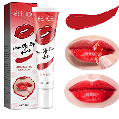 נשים קל לקלף גלוס לאורך זמן איפור קעקוע גלוס שפתון עמיד למים מדמיע שפתיים כתם עבור נשים בנות סקסי אדום ודובדבן אדום