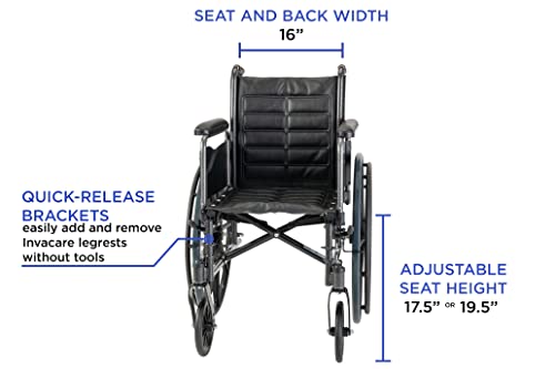 כיסא גלגלים אקס 2 למבוגרים מתקפל סטנדרטי 16 אינץ ' משענות מושב וזרועות מלאות