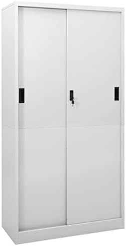 ארון משרדי אימאסאי עם דלת הזזה אפור בהיר 35.4 על 15.7 על 70.9 פלדה לארגון כלים ובית