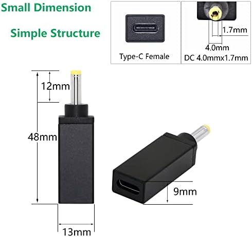 CERRXIAN 100W PD USB סוג C קלט נקבה ל- DC 4.0 ממ x 1.7 ממ מתאם טעינה