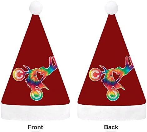 עניבה לצבוע מוטוקרוס פעלולים רוכב חג המולד כובע סנטה כובע מצחיק חג המולד כובעי חג מסיבת כובעי עבור נשים / גברים
