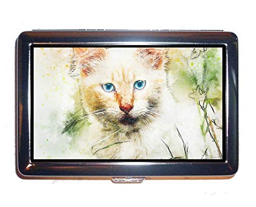 יאנטנג קופסא סיגריות/תיבה, צבעי מים חתול אמנות הגנת אשראי כרטיס ביקור מחזיק מקרה 0011