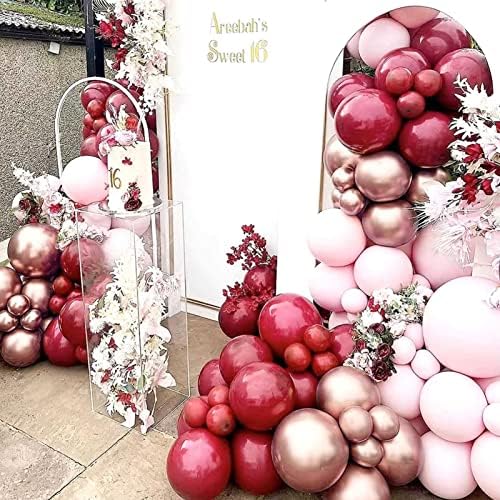 Oynearo Burgundy ו- Pink Balloon Garland Arch Kit